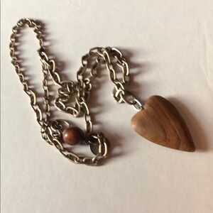 Heart-Shaped vintage twisted brand Wooden Pendant Necklace
